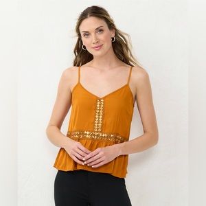 Women's LC Lauren Conrad Flowy
Peplum Tank🍊NWT